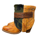 6.5 Marbled Tan Stacked Heel & Camo Hair-on Hide Canty Boots®