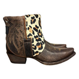 8.5 Brown & Leopard Hair-on Hide Canty Boots®