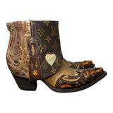 7 Tooled & Studded with Designer Canty Boots® and Gold Heart Inlay