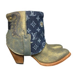 8.5 Gold Glitter & Designer Denim Canty Boots®