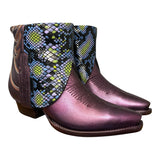 8.5 Metallic Purple & Printed Exotic Leather Canty Boots®
