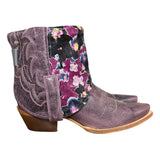 9 Purple & Floral Leather Canty Boots®