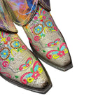 7.5 Embroidered Silver & Holo Designer Canty Boots®
