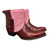 9 Red & Marbled Pink Leather Canty Boots®