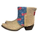 8.5 Embroidered Tan & Designer Denim Canty Boots®