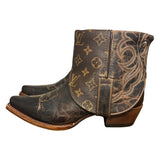 8.5 Brown & Designer Canty Boots® with Turquoise Concho