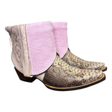 8 Pink Exotic & Designer Denim Canty Boots®