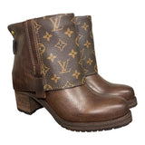 8.5 Brown Stacked Heel & Designer Canty Boots®