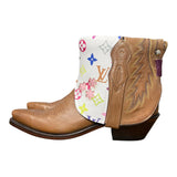 5.5 Brown & Designer Canty Boots® with Flower Inlay