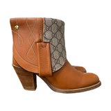 6.5 Burnt Orange & Designer Stacked Heel Canty Boots®