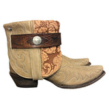 8 Embroidered Tan & Pressed Floral Leather Canty Boots®