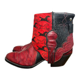7.5 Black & Red with Horse Print Canty Boots®