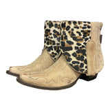 7 Embroidered Tan & Leopard Hair-on Hide Canty Boots®