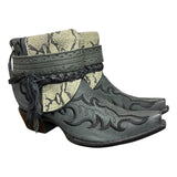 10 Embroidered Black & Printed Exotic Leather Canty Boots®