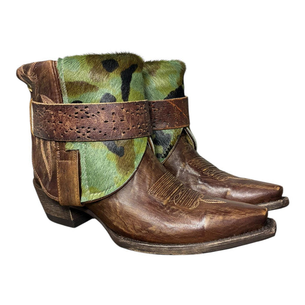 8.5 Brown & Camo Hair-on Hide Canty Boots®