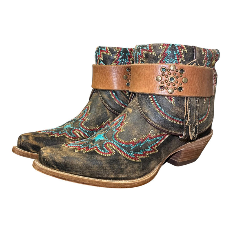 6.5 Brown & Multicolor Embroidered Canty Boots®