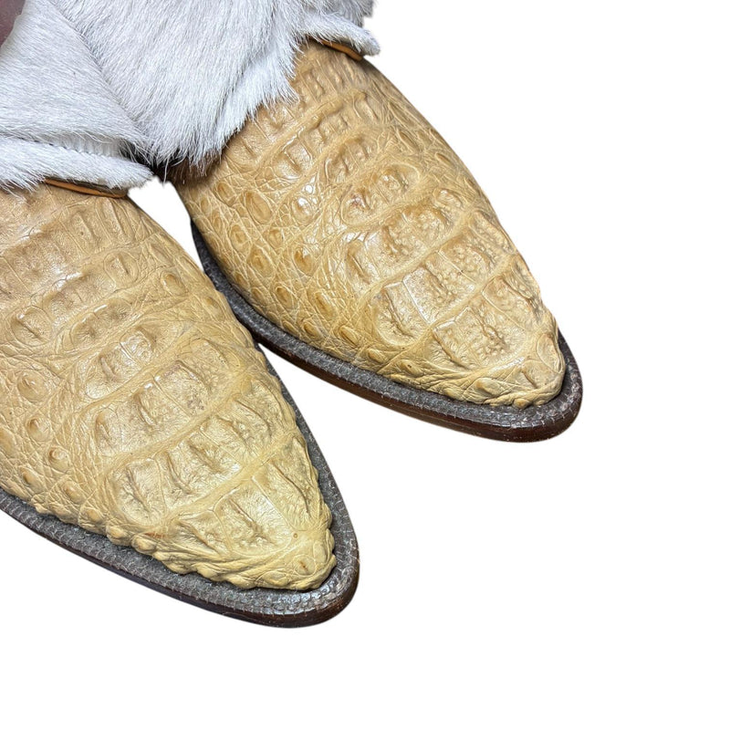 10.5 Cream Exotic & Cowhide Canty Boots®