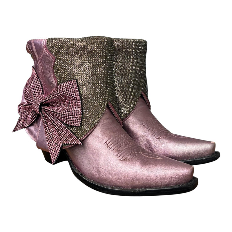 6 Metallic Pink & Crystals Canty Boots®