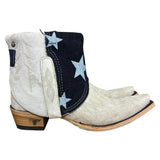 8 Embroidered White & Star Denim Canty Boots®