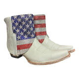 8 White & American Flag Crystals Canty Boots®