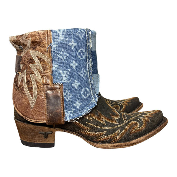 8.5 Two Toned & Layered Designer Denim Canty Boots®