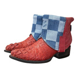 8 Exotic Red & Designer Denim Canty Boots®