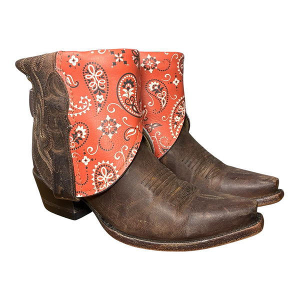 6 Embroidered Brown & Bandana Print Canty Boots®