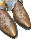 7 Studded Brown & Butterfly Printed Hair-on Hide Canty Boots®