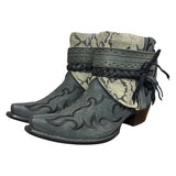 10 Embroidered Black & Printed Exotic Leather Canty Boots®