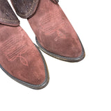 6.5 Maroon Rough Out & Tooled Leather Canty Boots® with Opal Concho