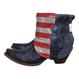8 Metallic Navy Blue & American Flag Crystals Canty Boots®