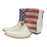 8 White & American Flag Crystals Canty Boots®