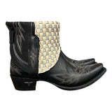 7.5 Embroidered Black & Metallic Woven Leather Canty Boots®