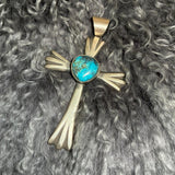 Turquoise & Sterling Silver Cross Pendant