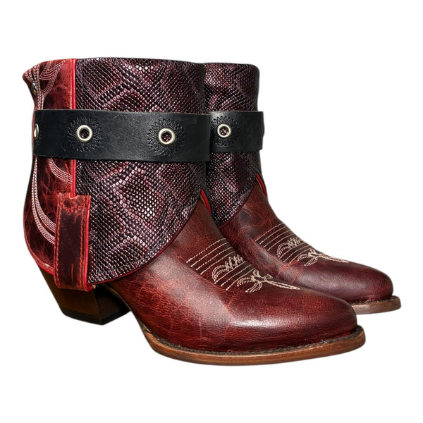 7 Red & Purple Leather Canty Boots®