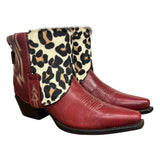 8 Red & Leopard Hair-on Hide Canty Boots®