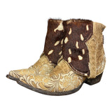 6 Embroidered Tan & Spotted Hair-on Hide Canty Boots®