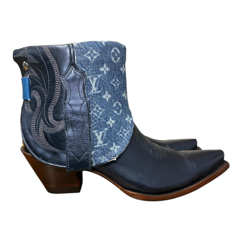 8.5 Metallic Navy Blue & Designer Denim Canty Boots®