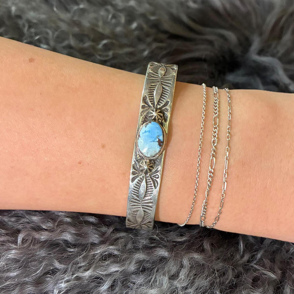 Sterling Silver & Gold Hills Turquoise Cuff