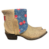 8.5 Embroidered Tan & Designer Denim Canty Boots®