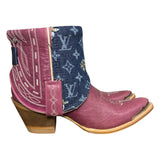 8.5 Embroidered Pink & Designer Denim Canty Boots®