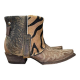 7 Two Toned Embroidered & Striped Hair-on Hide Canty Boots®