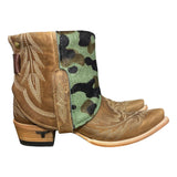 7.5 Embroidered Brown & Camo Hair-on Hide Canty Boots®
