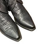 6.5 Black Exotic & Navy Blue Leather Canty Boots® with Star Inlay