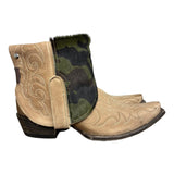 10 Embroidered Tan & Camo Hair-on Hide Canty Boots®