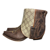 6.5 Embroidered Brown & Designer Canty Boots® with Opal Concho