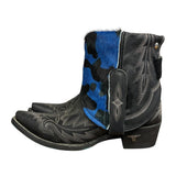 6.5 Embroidered Black & Blue Camo Hair-on Hide Canty Boots®
