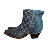 7.5 Blue Exotic & Designer Denim Canty Boots®