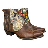 11 Brown & Butterfly Printed Hair-on Hide Canty Boots®