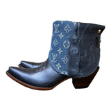 9 Metallic Navy Blue & Designer Denim Canty Boots®